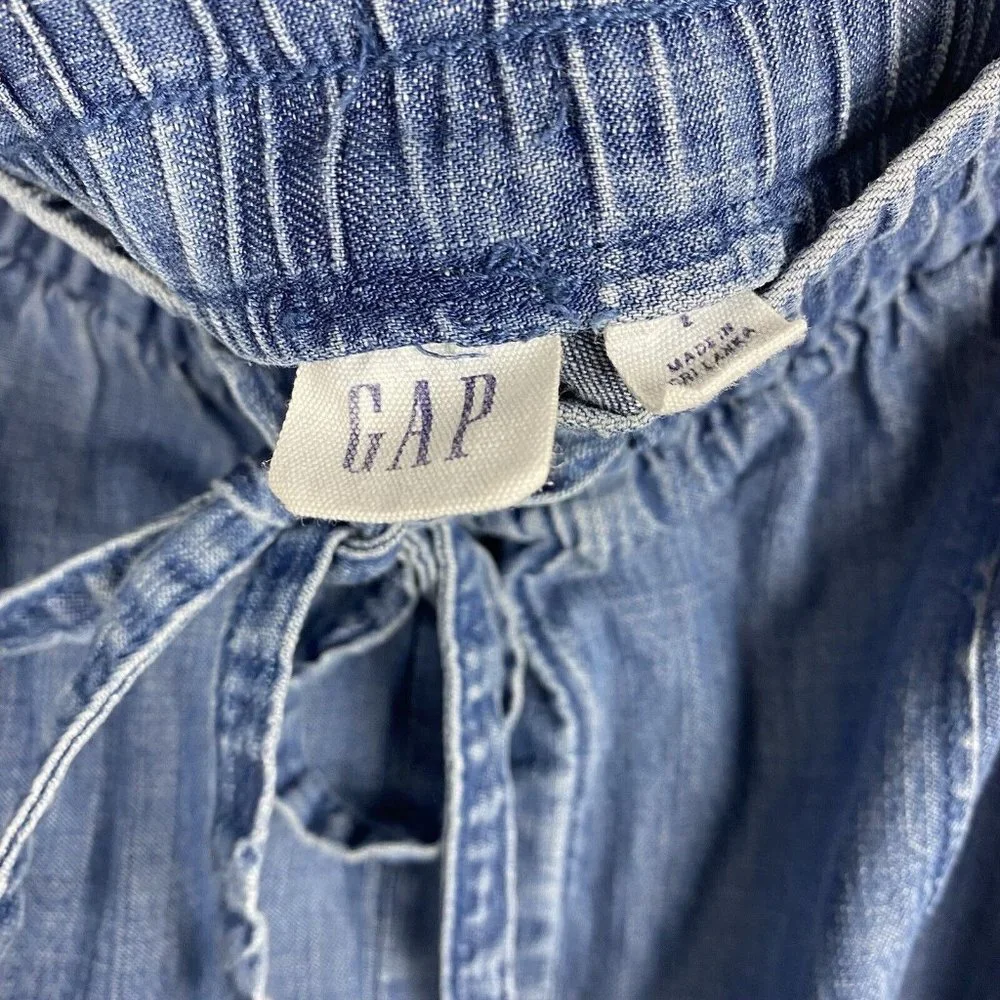 Gap Women Versatile Jogger Pants Chambray Dark Indigo Blue Tencel Pull On Size 2 - Picture 4 of 5
